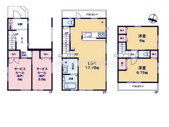 谷在家駅　徒歩11分　構造：木造土地面積:66.03平米　建物面積:113.44平米　