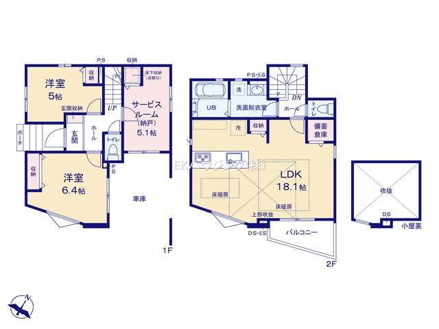 竹ノ塚駅　徒歩8分　構造：木造土地面積:82.60平米　建物面積:96.31平米　