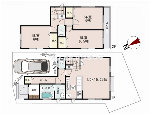 八潮駅　徒歩16分　構造：木造土地面積:89.96平米　建物面積:84.04平米　