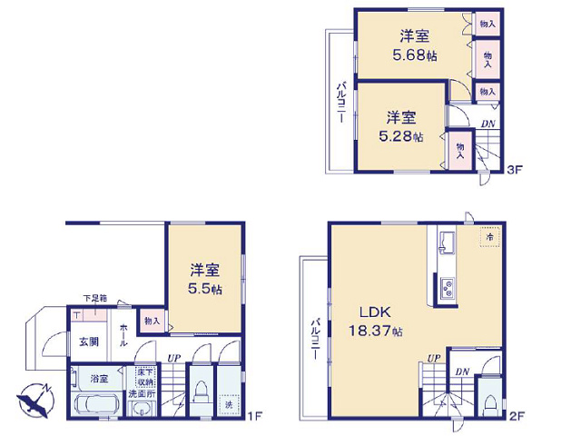 舎人駅　徒歩12分　構造：木造土地面積:61.87平米　建物面積:98.88平米　